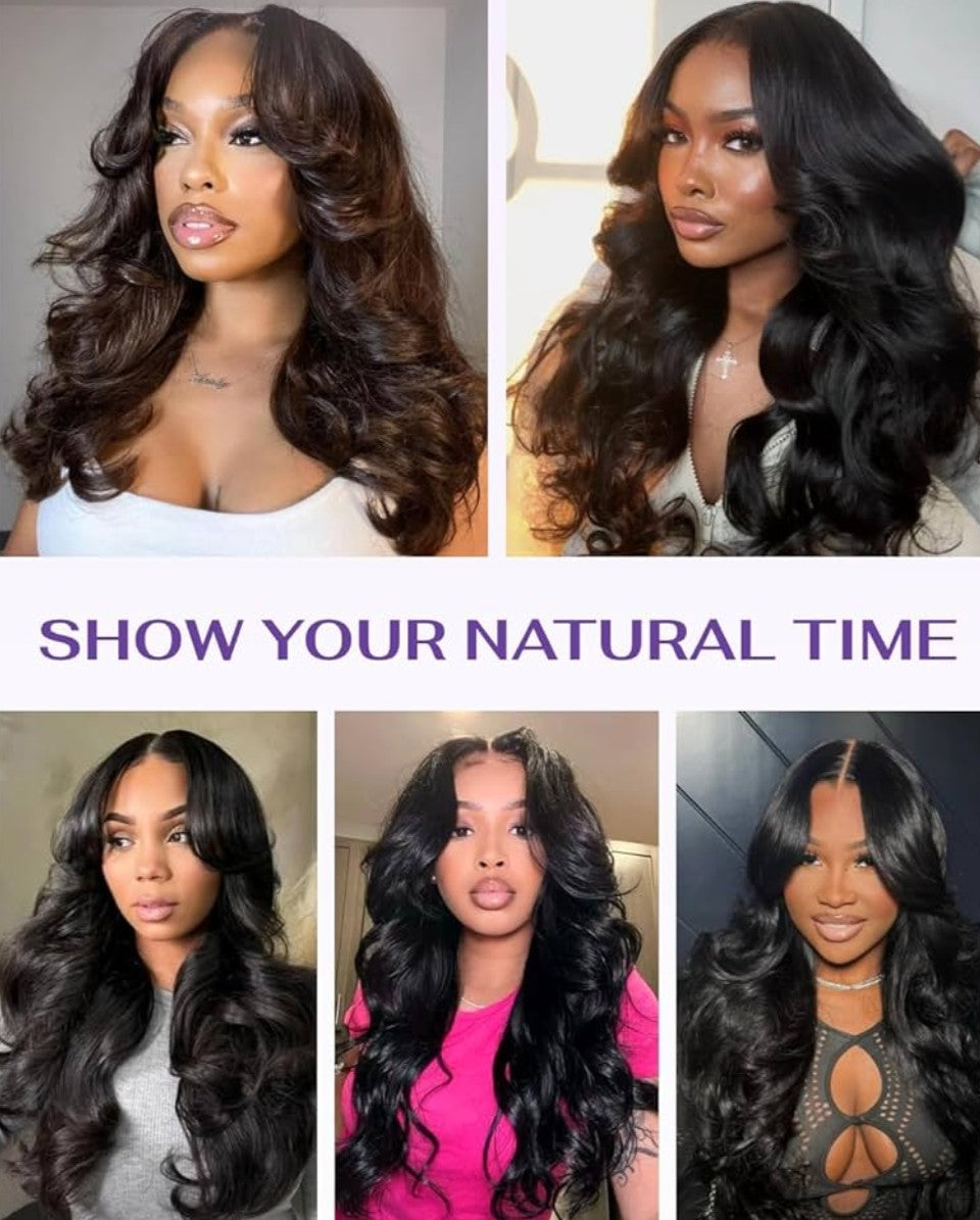 13x6 SKINLIKE Real HD Lace Frontal Wig, 180% Density Ultra-fitted 0.10mm Thin Invisible HD Lace Wig Pre-plucked Hairline Bleached Knots Virgin Human Hair Wigs Body Wave 30 Inch
