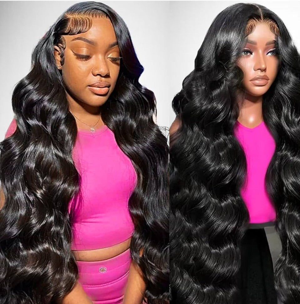 32 Inch 210 Density 13x6 Body Wave HD Lace Front Wigs Human Hair Glueless Brazilian Full Lace Frontal Wig Body Wave Human Hair Wig with Baby Hair No Shedding