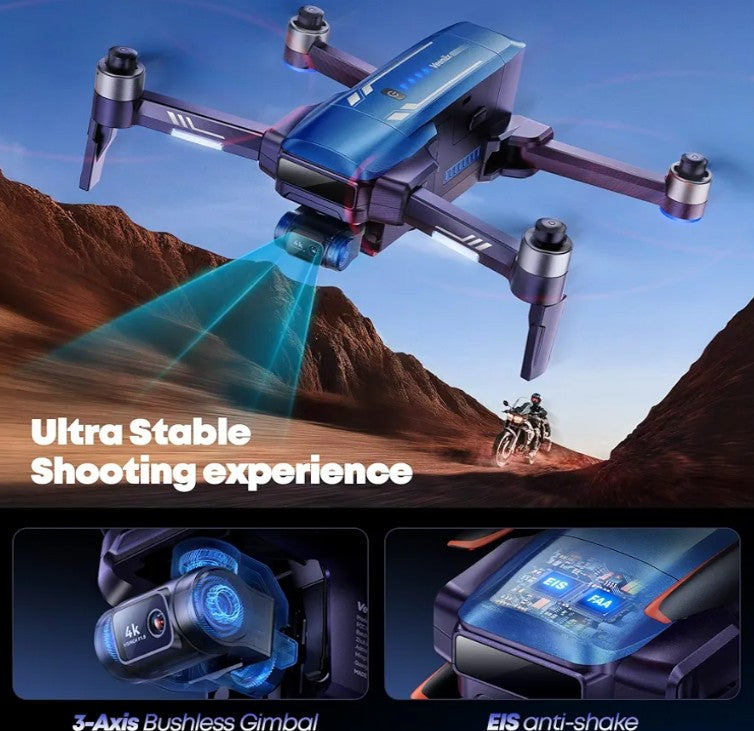 V11PRO Drone with 8K Camera for Adults, 3-Axis Gimbal Drones with 4K/30fps Video, 48 Million Pixels, 80min Flight Time with 2 Batteries, 6KM Video Transmission Quadcopter, Professional Drone
