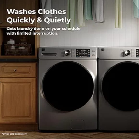 Kenmore 4.5 cu. ft. Front Load Washer with Stain Removing Steam Treatment - Reduce Laundry Time with Accela Wash - LED - ENERGY STAR Certified - Metallic Silver