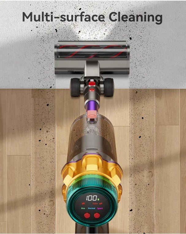 Cordless Vacuum Cleaner, 50KPA 65Mins XL Dust Cup Vacuum Cleaners for Home, Stick Vacuum with Anti-Tangle Brush,LED Display,Self-Standing, Vacuum Cordless for Hardwood Floor, Carpet, Pet Hair