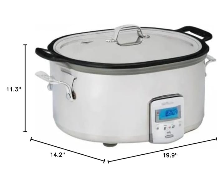 All-Clad Stainless Steel Electric Slow Cooker 7-Quart, Programmable LCD Timer, Aluminum Insert, Slow Cookers, Small Kitchen Appliances, Silver