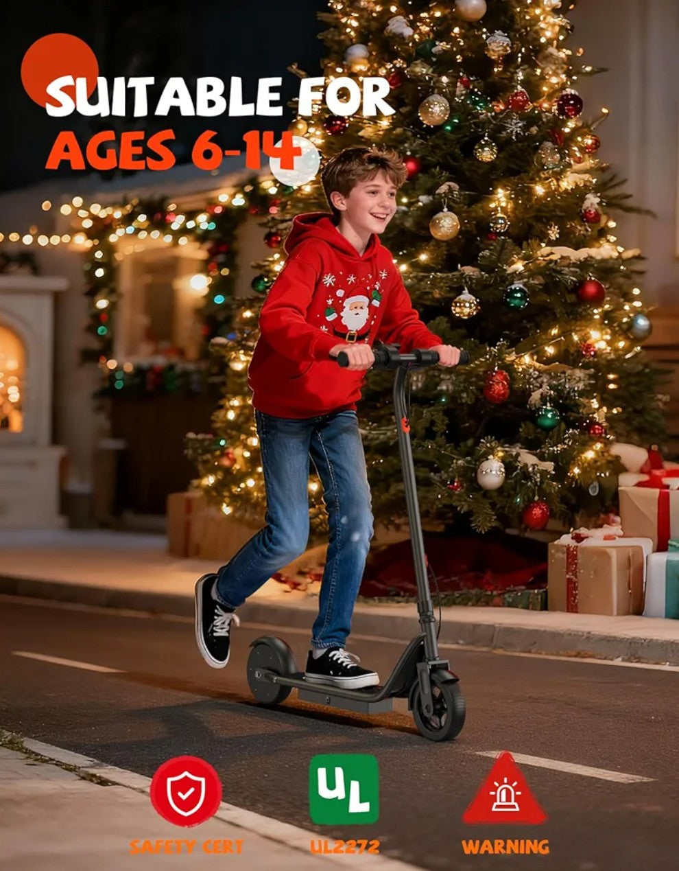 MAXSHOT Electric Scooter for Kids 6-14, 250W Powerful Motor, Max Speed 9MPH, 10 Miles Long Range, 3 Speed Modes, 6.5" Tires Portable E-Scooter with App Control, Dual Braking System for Boys & Girls