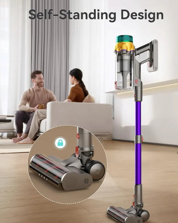 Cordless Vacuum Cleaner, 50KPA 65Mins XL Dust Cup Vacuum Cleaners for Home, Stick Vacuum with Anti-Tangle Brush,LED Display,Self-Standing, Vacuum Cordless for Hardwood Floor, Carpet, Pet Hair