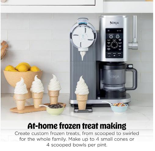 Ninja CREAMi Scoop & Swirl Ice Cream and Soft Serve Maker, Sorbet, Milkshake, Frozen Yogurt, Low Calories Program & More, 13-in-1, Soft Serve Handle & (2) CREAMi 2-in-1 16oz Pints, NC701