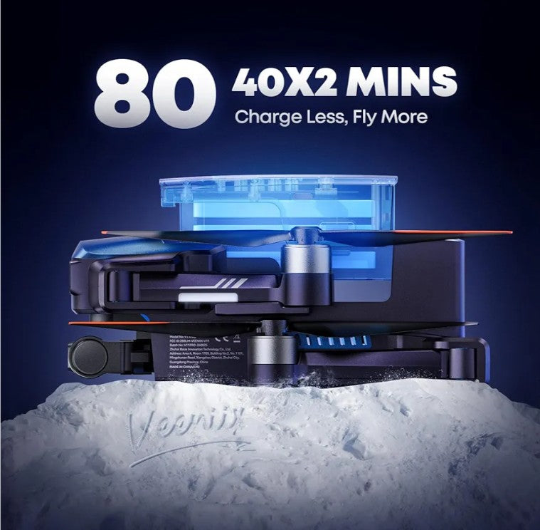 V11PRO Drone with 8K Camera for Adults, 3-Axis Gimbal Drones with 4K/30fps Video, 48 Million Pixels, 80min Flight Time with 2 Batteries, 6KM Video Transmission Quadcopter, Professional Drone