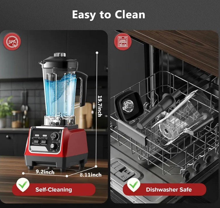 Blender for Smoothies with 1800 Watt Motor Powerful Countertop Blenders for Kitchen 70OZ Large Capacity Smoothie Blender and Grinder Combo for Ice Crush Frozen Drinks Puree (Red)