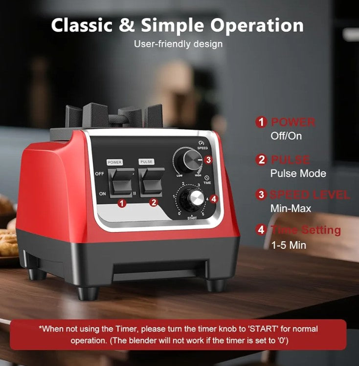 Blender for Smoothies with 1800 Watt Motor Powerful Countertop Blenders for Kitchen 70OZ Large Capacity Smoothie Blender and Grinder Combo for Ice Crush Frozen Drinks Puree (Red)