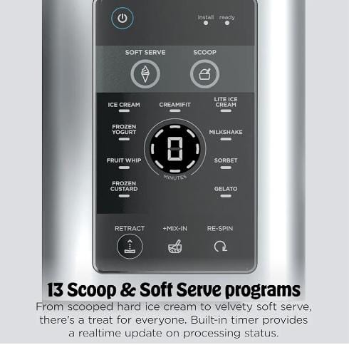 Ninja CREAMi Scoop & Swirl Ice Cream and Soft Serve Maker, Sorbet, Milkshake, Frozen Yogurt, Low Calories Program & More, 13-in-1, Soft Serve Handle & (2) CREAMi 2-in-1 16oz Pints, NC701