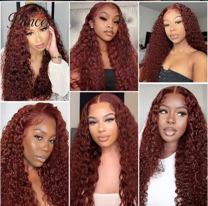 30 40 Inch Reddish Brown 13x6 Lace Frontal Wig 250 Density Colored Curly Wigs Human Hair Deep Wave 13x4 13x6 HD Lace Frontal Wig