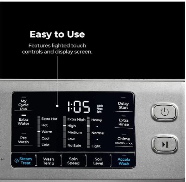 Kenmore 4.5 cu. ft. Front Load Washer with Stain Removing Steam Treatment - Reduce Laundry Time with Accela Wash - LED - ENERGY STAR Certified - Metallic Silver