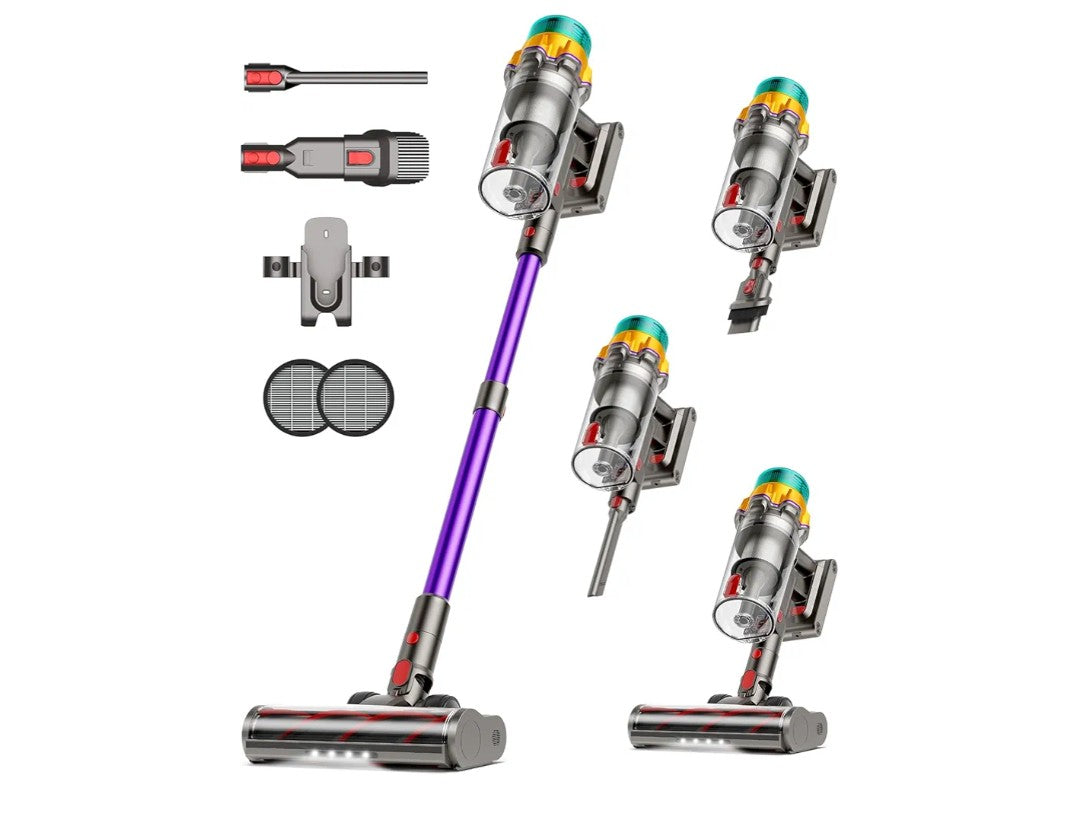 Cordless Vacuum Cleaner, 50KPA 65Mins XL Dust Cup Vacuum Cleaners for Home, Stick Vacuum with Anti-Tangle Brush,LED Display,Self-Standing, Vacuum Cordless for Hardwood Floor, Carpet, Pet Hair