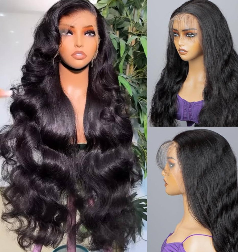 32 Inch 210 Density 13x6 Body Wave HD Lace Front Wigs Human Hair Glueless Brazilian Full Lace Frontal Wig Body Wave Human Hair Wig with Baby Hair No Shedding