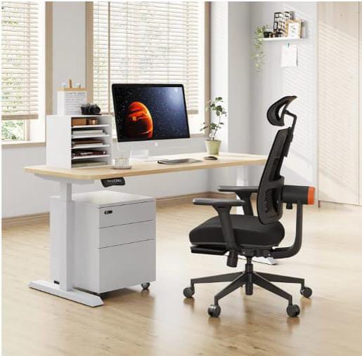 Newtral Ergonomic Office Chair with Footrest, Auto-Adjusting Lumbar Support, 4D Armrests & High Back - Adjustable Seat Depth, Height & 136° Tilt for Home Office & Gaming