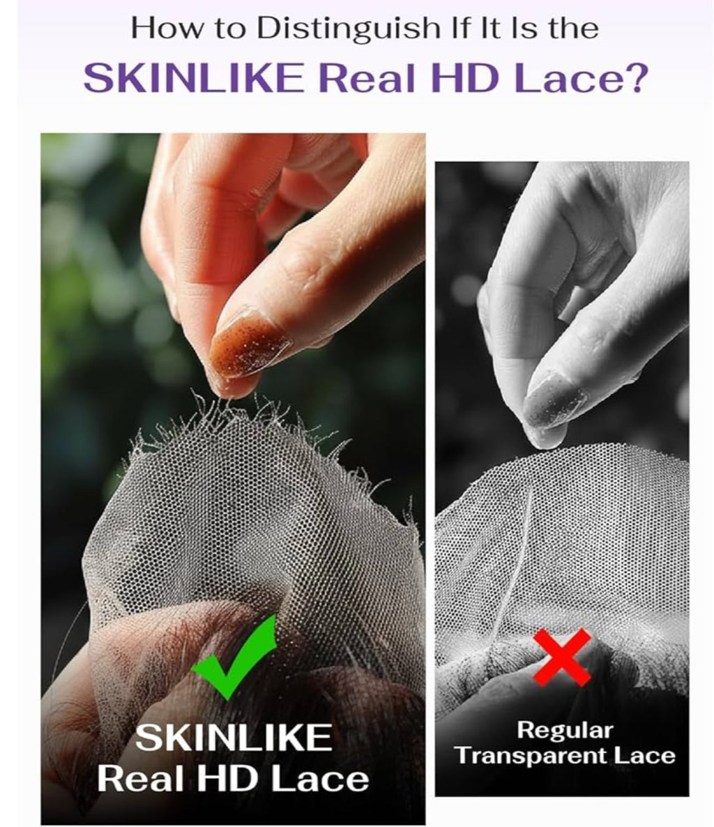 13x6 SKINLIKE Real HD Lace Frontal Wig, 180% Density Ultra-fitted 0.10mm Thin Invisible HD Lace Wig Pre-plucked Hairline Bleached Knots Virgin Human Hair Wigs Body Wave 30 Inch