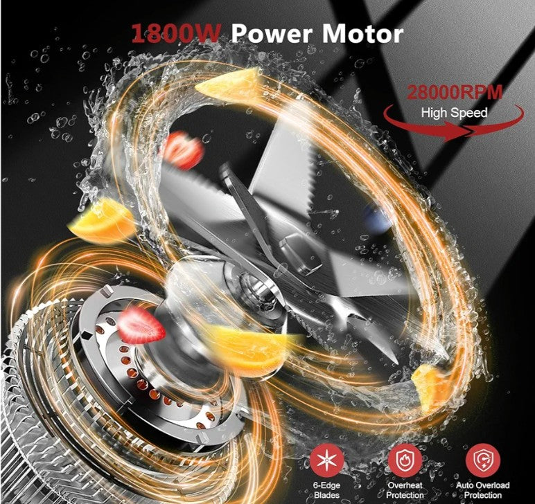 Blender for Smoothies with 1800 Watt Motor Powerful Countertop Blenders for Kitchen 70OZ Large Capacity Smoothie Blender and Grinder Combo for Ice Crush Frozen Drinks Puree (Red)