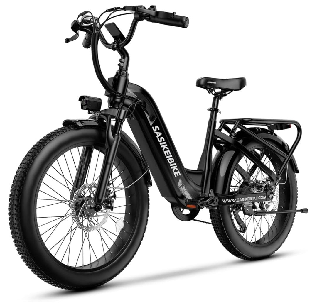 1500W Motor Peak Electric Bike for Adults and Teenagers, 48V 20AH Removable Battery Step Thru EBike, 30+MPH, 80 Miles Max Range, 24" Fat Tire Adult Electric Bicycles for 7 Speed