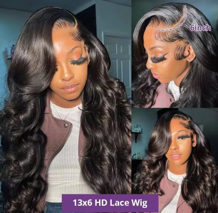 13x6 Body Wave 100% Human Hair Lace Front Wig 13x4 Hd Transparent Lace Frontal Wig 200 Density Pre Plucked Wigs For Black Women