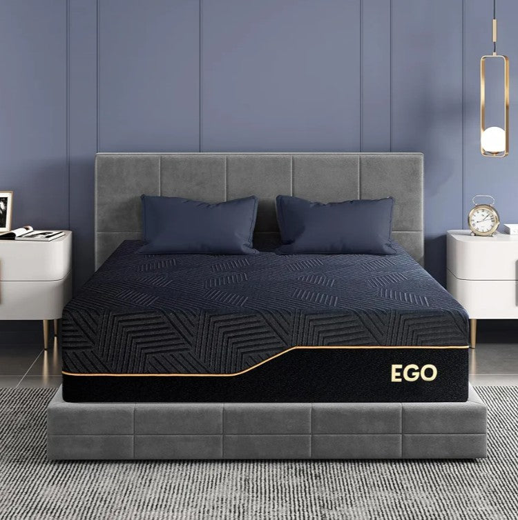 EGOHOME 10 Inch King Memory Foam Mattress for Back Pain, Cooling Copper Gel Bed in a Box, Foam Made in USA, CertiPUR-US Certified, Therapeutic Medium Firm, 76x80x10 Black
