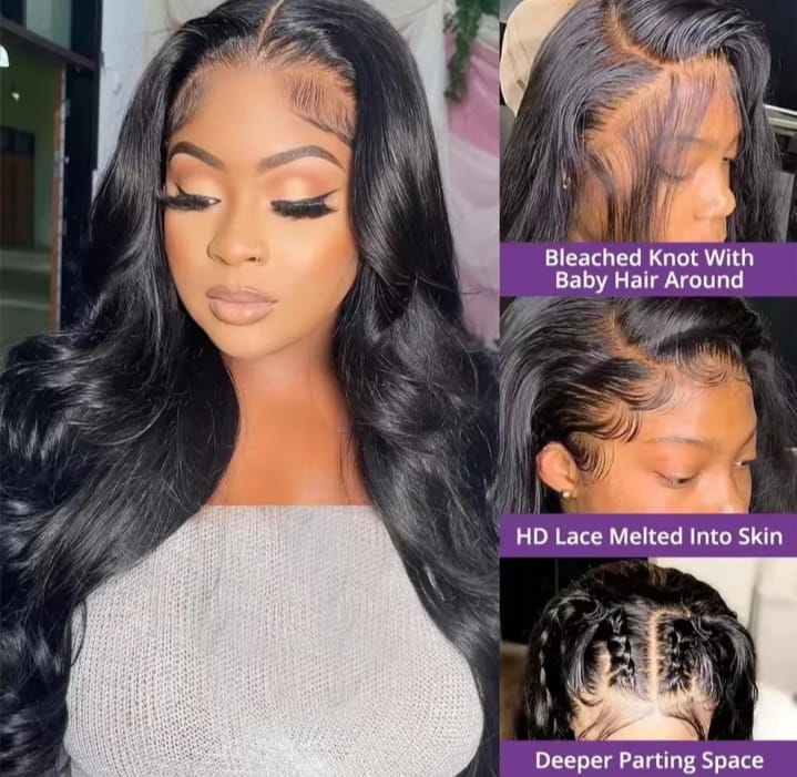 13x6 Body Wave 100% Human Hair Lace Front Wig 13x4 Hd Transparent Lace Frontal Wig 200 Density Pre Plucked Wigs For Black Women