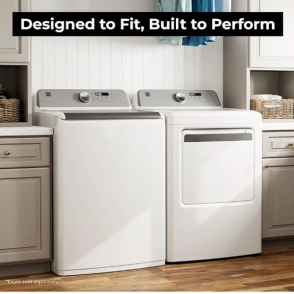 Kenmore 4.4 cu. ft. Top Load Washer with Triple Action Agitator for Tough Dirt & Stains - Reduce Laundry Time with Accela Wash & Express Wash - LED - White