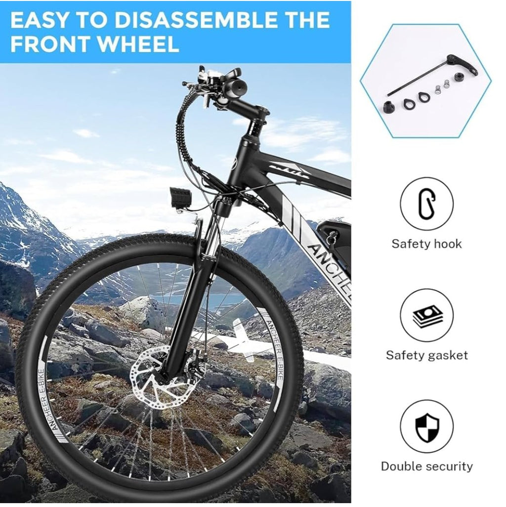 ANCHEER Hummmer Electric Mountain Bike 27.5'' Electric Bike for Adults, 21/24 Speed
Peak 750W, Ebike, 3 Hours Fast Charge, 60 Miles, Electric Bicycle, 48V/499Wh Battery, LCD Display