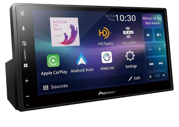Pioneer DMH-W3050NEX 6.8" Capacitive Touchscreen, Double Din – Wireless & Wired Apple CarPlay & Android Auto, Bluetooth, Backup Camera, Maestro, FLAC, HD Radio, Hi-Volt RCA