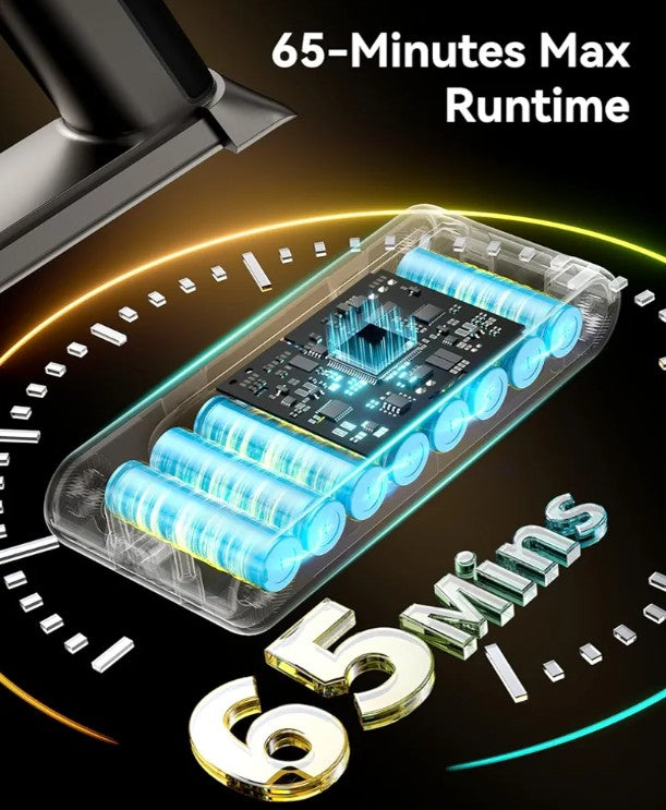 Cordless Vacuum Cleaner, 50KPA 65Mins XL Dust Cup Vacuum Cleaners for Home, Stick Vacuum with Anti-Tangle Brush,LED Display,Self-Standing, Vacuum Cordless for Hardwood Floor, Carpet, Pet Hair