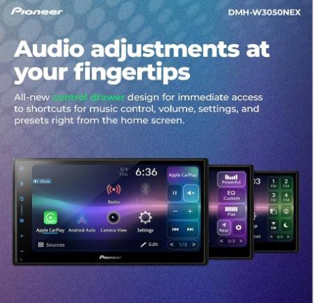 Pioneer DMH-W3050NEX 6.8" Capacitive Touchscreen, Double Din – Wireless & Wired Apple CarPlay & Android Auto, Bluetooth, Backup Camera, Maestro, FLAC, HD Radio, Hi-Volt RCA