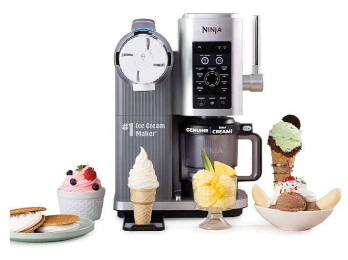 Ninja CREAMi Scoop & Swirl Ice Cream and Soft Serve Maker, Sorbet, Milkshake, Frozen Yogurt, Low Calories Program & More, 13-in-1, Soft Serve Handle & (2) CREAMi 2-in-1 16oz Pints, NC701