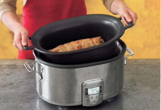 All-Clad Stainless Steel Electric Slow Cooker 7-Quart, Programmable LCD Timer, Aluminum Insert, Slow Cookers, Small Kitchen Appliances, Silver