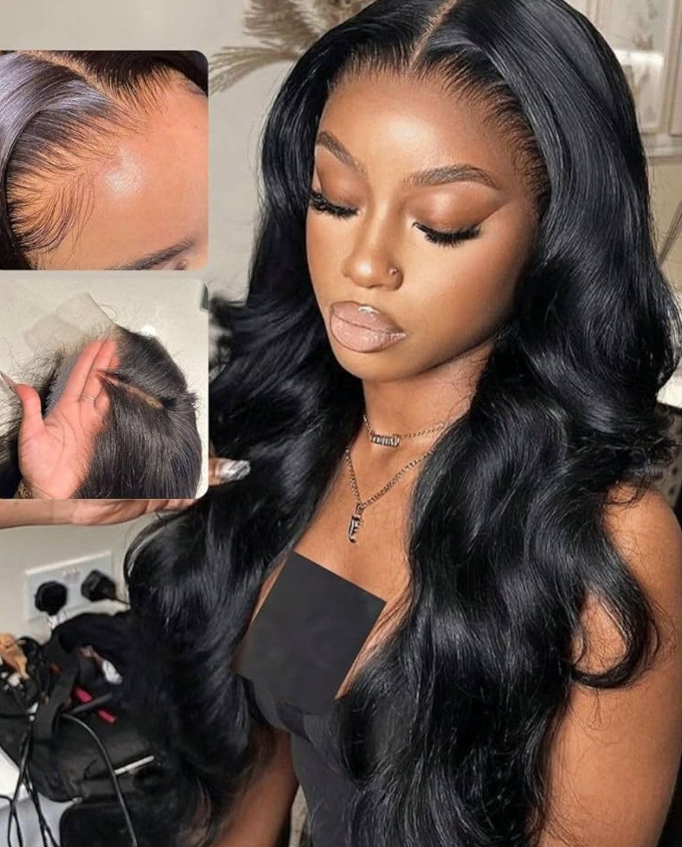 13x6 SKINLIKE Real HD Lace Frontal Wig, 180% Density Ultra-fitted 0.10mm Thin Invisible HD Lace Wig Pre-plucked Hairline Bleached Knots Virgin Human Hair Wigs Body Wave 30 Inch