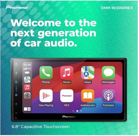 Pioneer DMH-W3050NEX 6.8" Capacitive Touchscreen, Double Din – Wireless & Wired Apple CarPlay & Android Auto, Bluetooth, Backup Camera, Maestro, FLAC, HD Radio, Hi-Volt RCA
