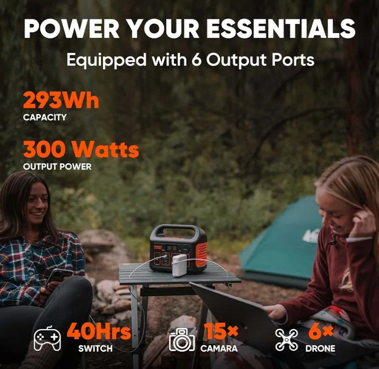 Jackery Portable Power Station Explorer 300, 293Wh Backup Lithium Battery, Solar Generator for Outdoors Camping Travel Hunting Blackout (Solar Panel Optional)