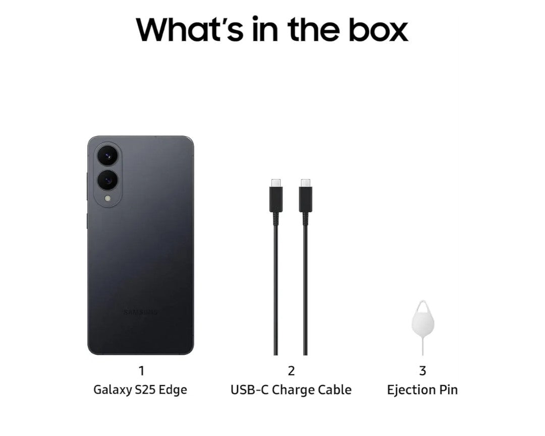 SAMSUNG Galaxy S25 Edge Phone, 512 GB AI Smartphone, Unlocked Android, Night Video, Fast Processor, ProScaler Display, All-Day Battery, 2025, US 1 Yr Manufacturer Warranty, Titanium JetBlack