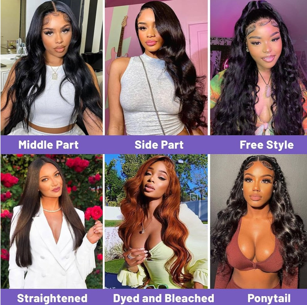 32 Inch 210 Density 13x6 Body Wave HD Lace Front Wigs Human Hair Glueless Brazilian Full Lace Frontal Wig Body Wave Human Hair Wig with Baby Hair No Shedding