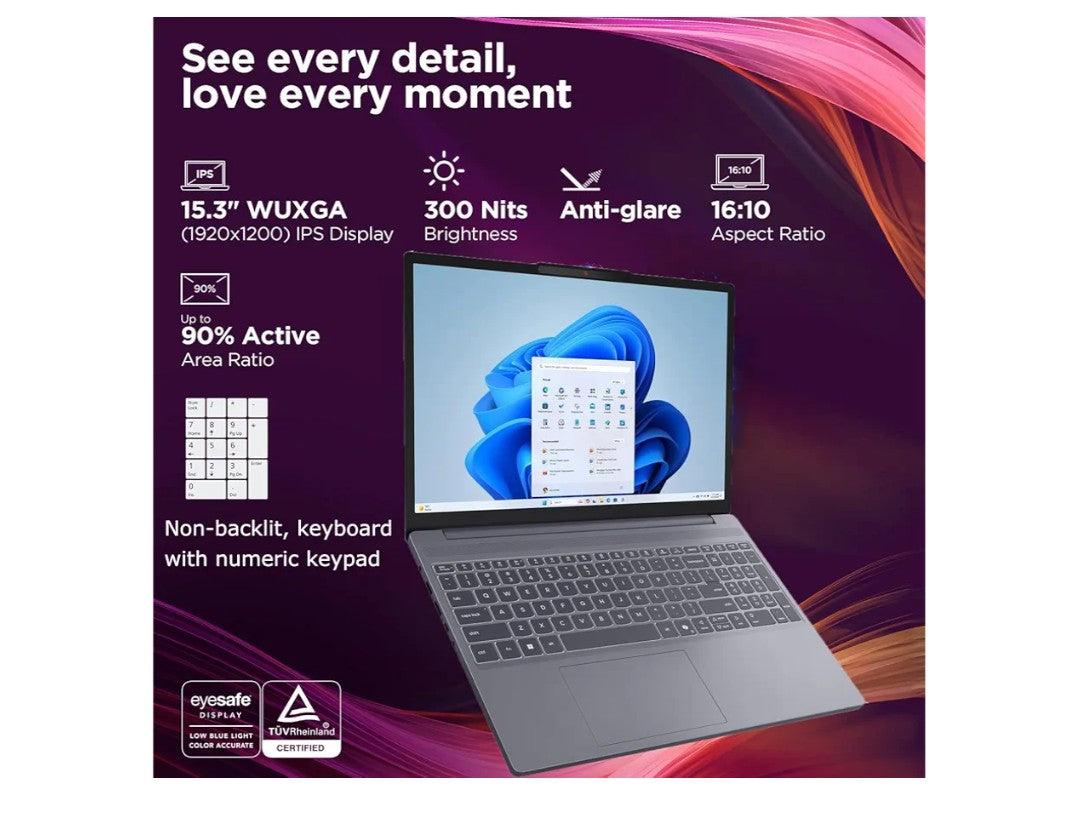 Lenovo 15" Laptop Computer for Home Business, Intel 10-Core i7-13620H (Beat Ultra 7 255U), WiFi 6, Bluetooth 5.2, FHD+ Copilot AI PC, Type-C, Luna Grey, Windows 11 Pro (24GB DDR5 RAM, 1TB PCIe SSD)